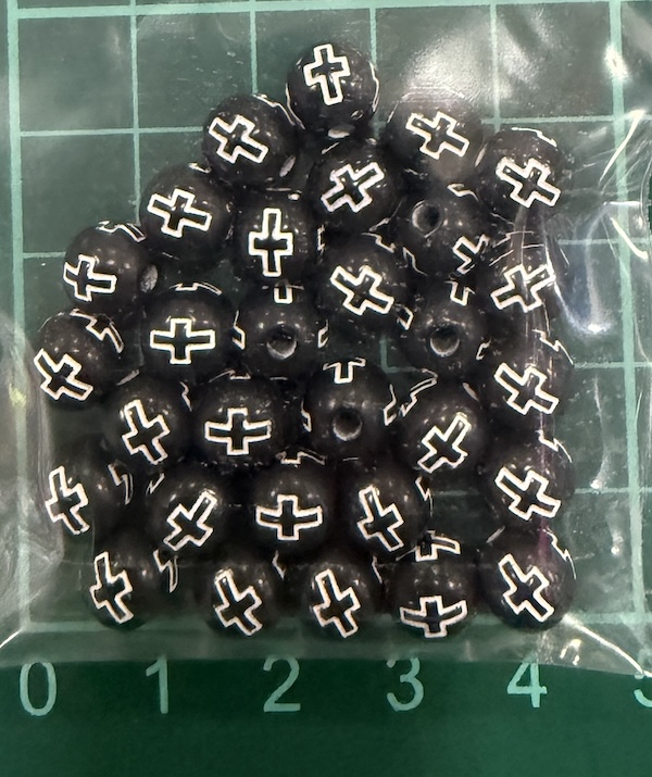 Bead w Cross Black